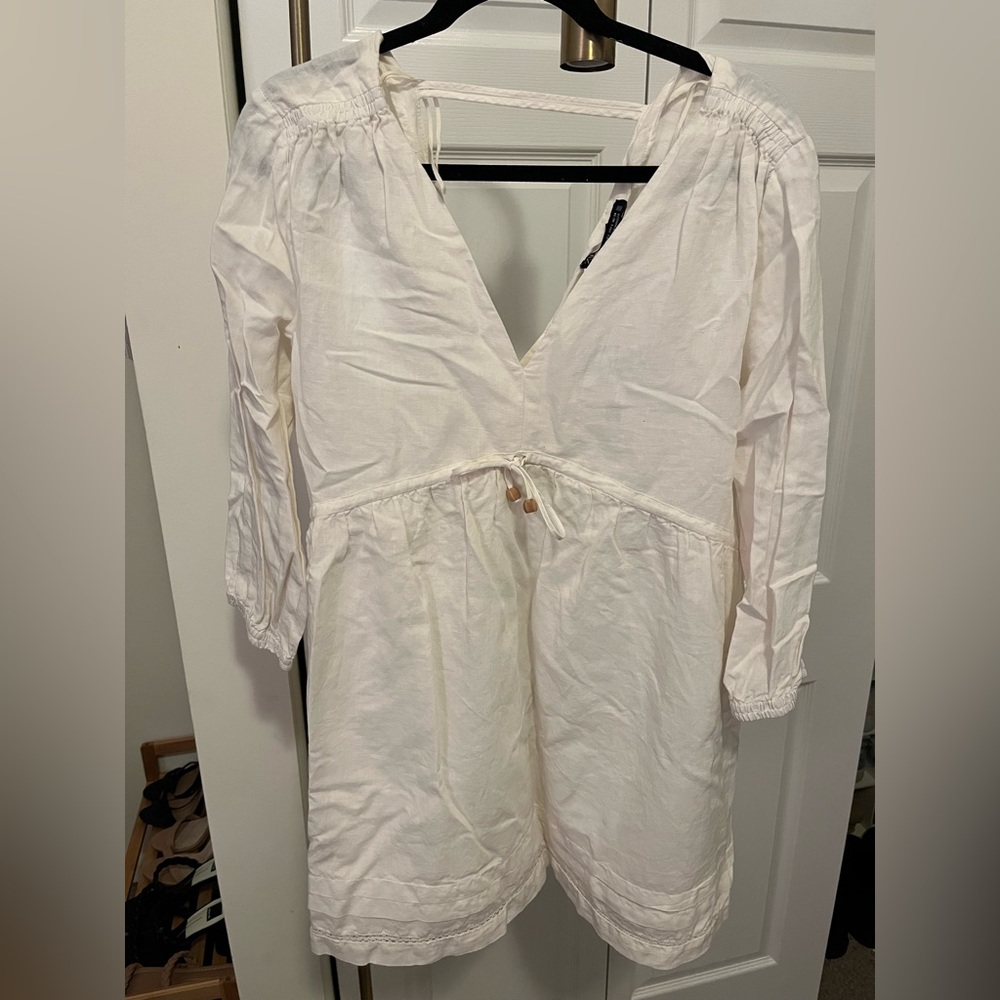 Zara white linen dress NWT